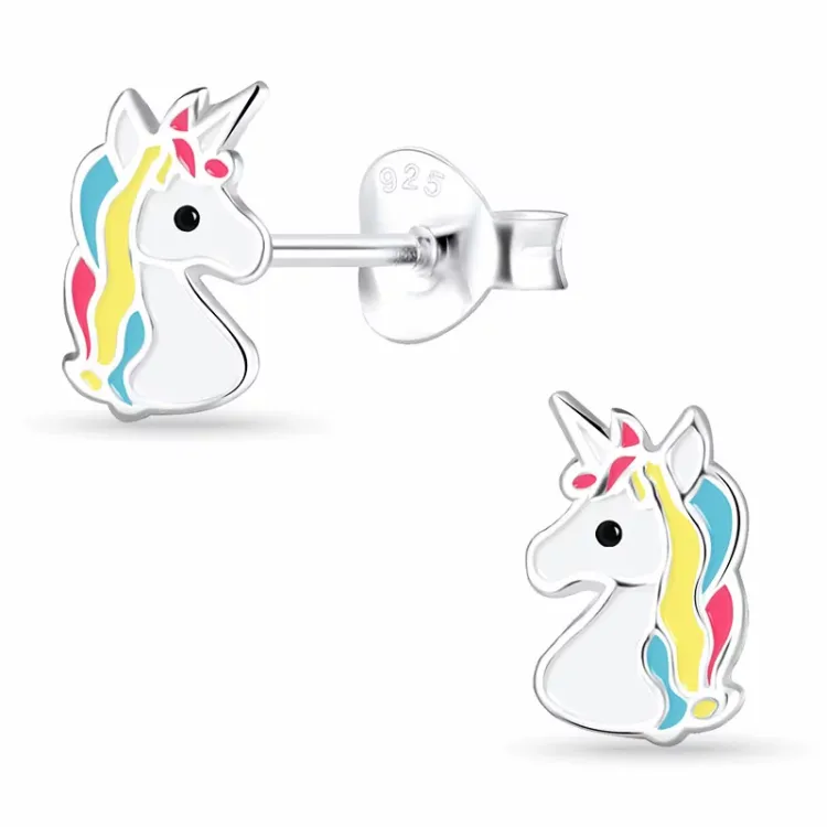 Einhorn Kinderohrringe in Silber - Little Ones