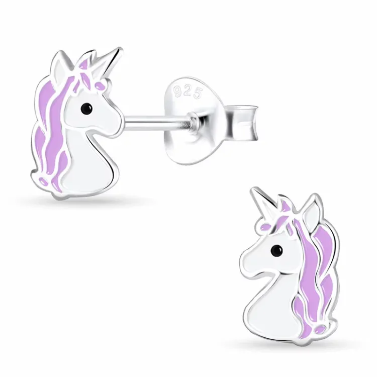 Einhorn Kinderohrringe in Silber - Little Ones
