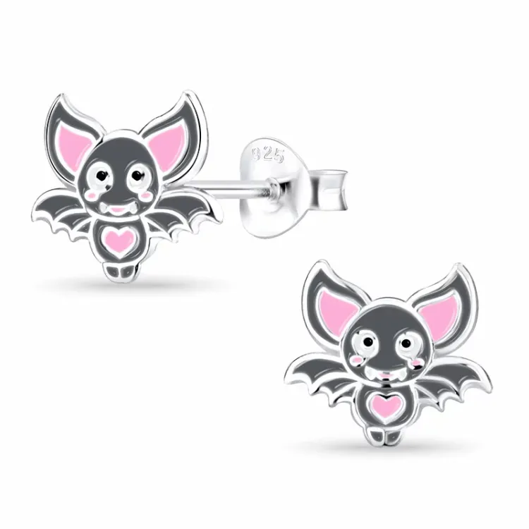 Fledermaus Kinderohrringe in Silber - Little Ones