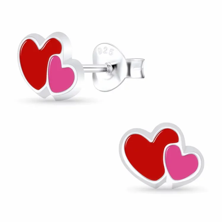Herzen Kinderohrringe in Silber - Little Ones