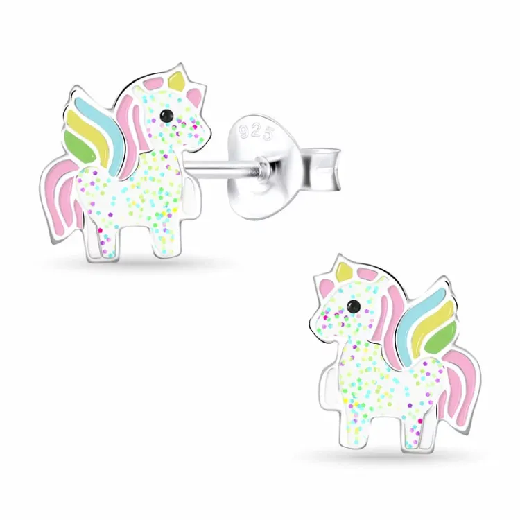 Einhorn Kinderohrringe in Silber - Little Ones