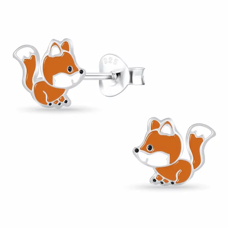 Fuchs Kinderohrringe in Silber - Little Ones