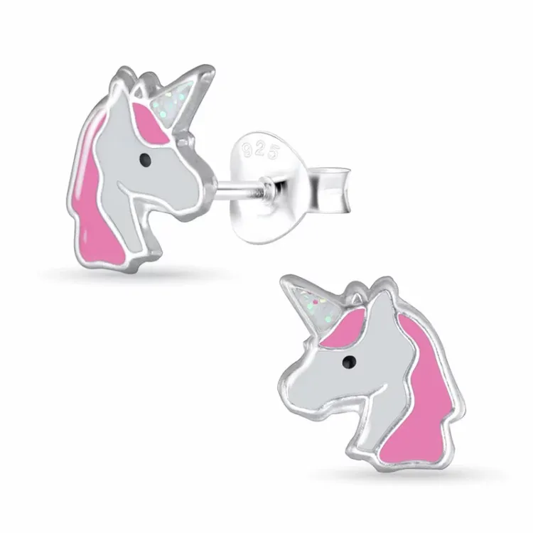 Einhorn Kinderohrringe in Silber - Little Ones