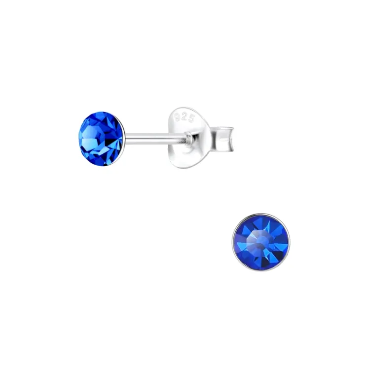 4 mm Bergkristall Ohrstecker in Silber - Little Ones