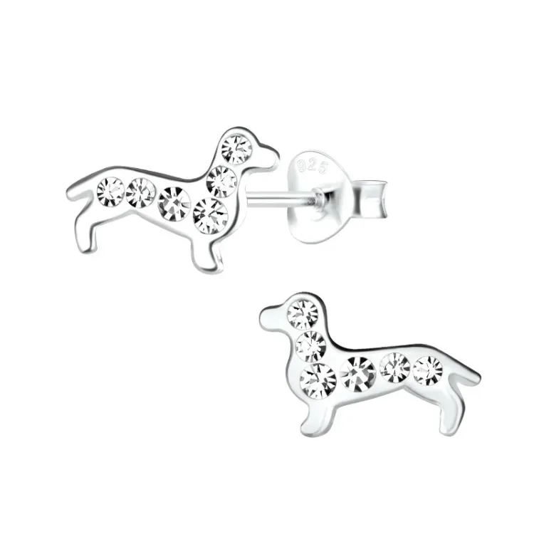 Hunde Kinderohrringe in Silber - Little Ones