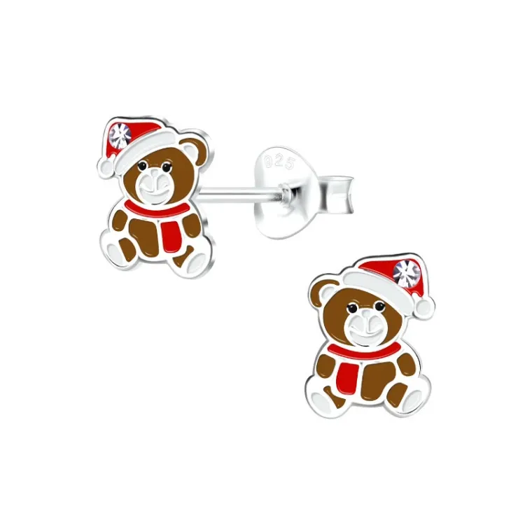 Teddybär Kinderohrringe in Silber - Little Ones