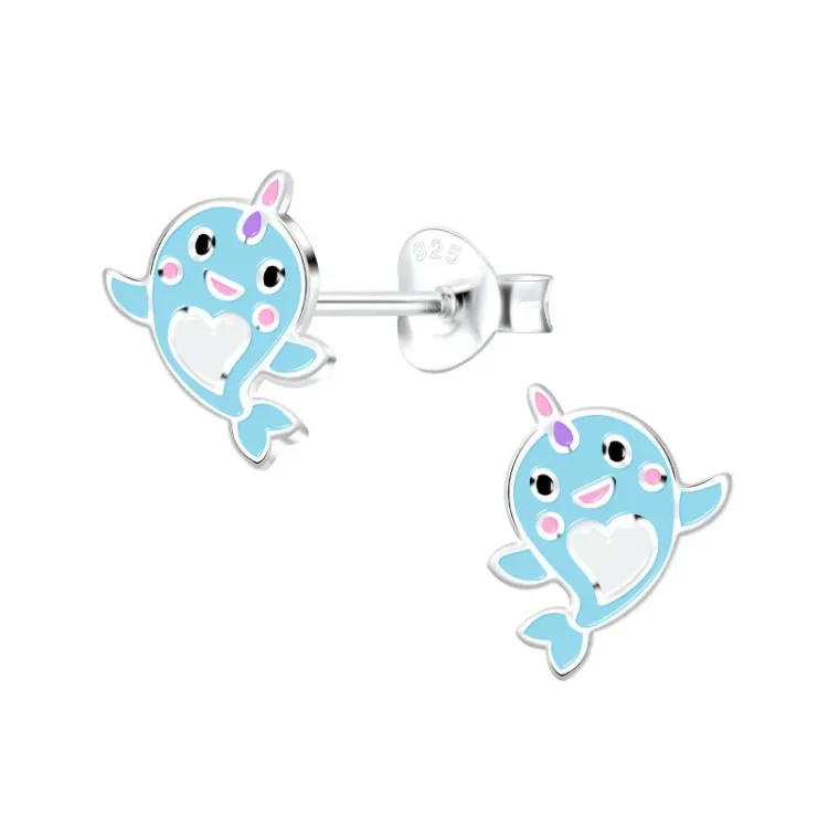 Wal Kinderohrringe in Silber - Little Ones