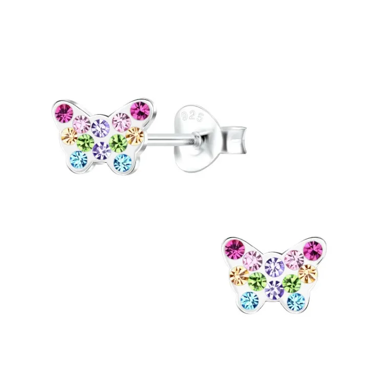 Schmetterlinge Kinderohrringe in Silber - Little Ones