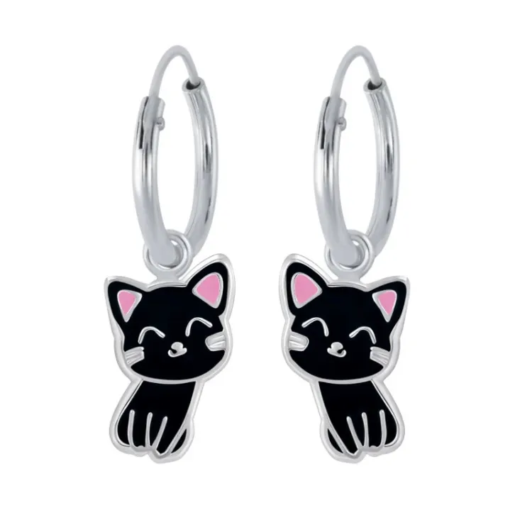 Katzen Kinderohrringe in Silber - Little Ones