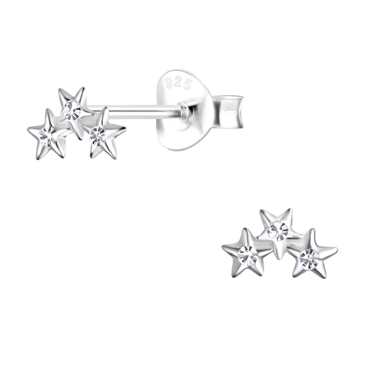 Stern Bergkristall Ohrringe in Silber - Little Ones