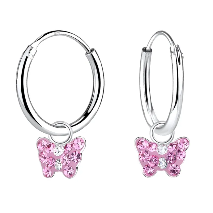 Schmetterlinge Kinderohrringe in Silber - Little Ones