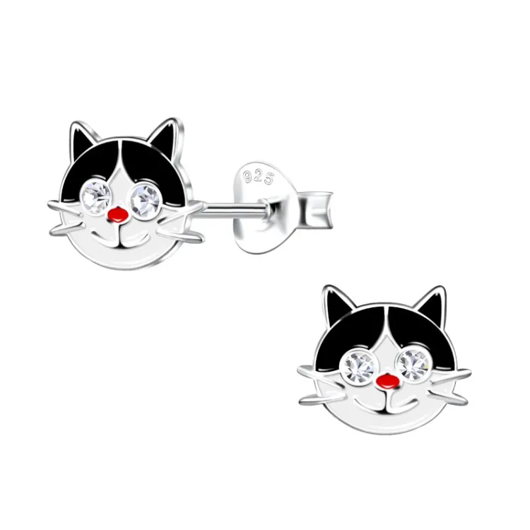 Katzen Kinderohrringe in Silber - Little Ones