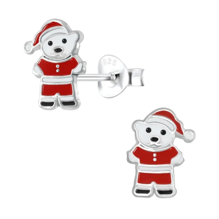 Teddybär Kinderohrringe in Silber - Little Ones