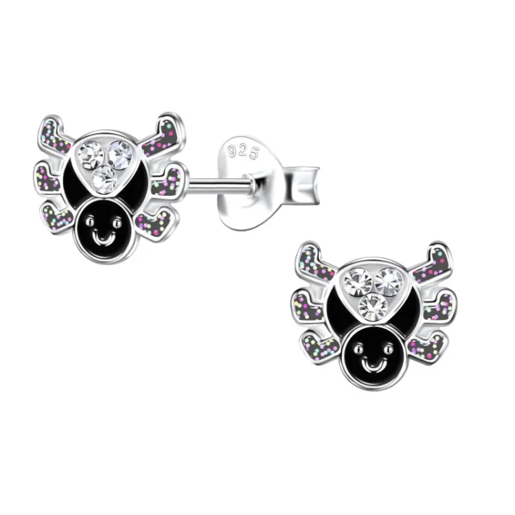 Spinne Kinderohrringe in Silber - Little Ones