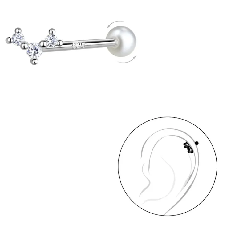 Zirkon helix piercing in Silber