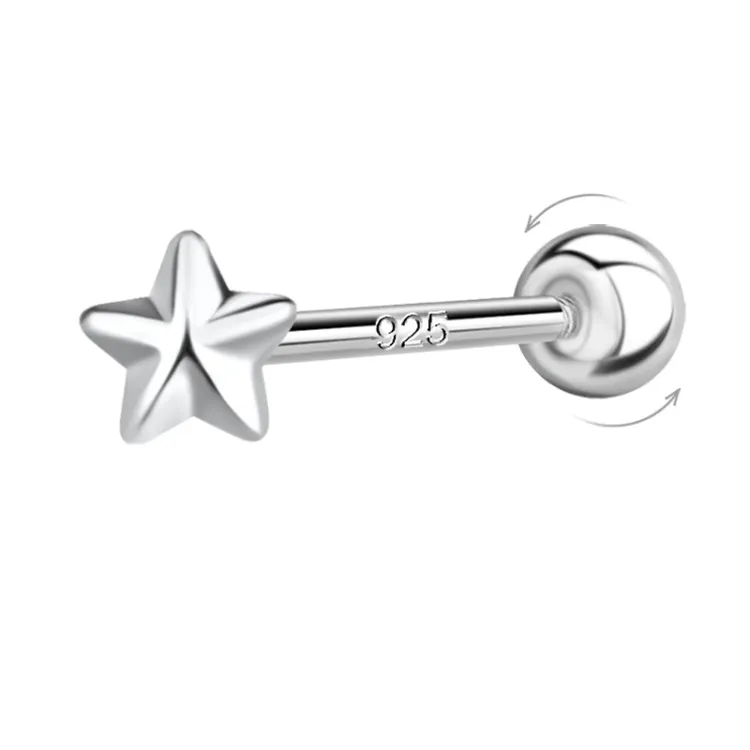 Stern helix piercing in Silber