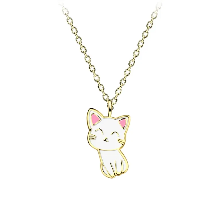 Katze Halskette aus vergoldetem Sterlingsilber - Little Ones