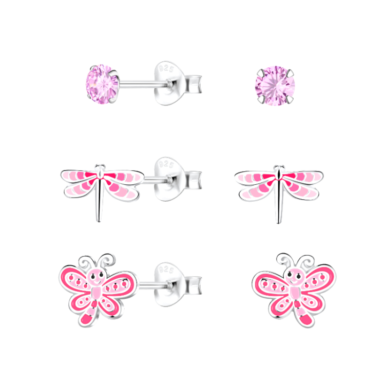 Schmetterlinge Kinderohrringe in Silber - Little Ones