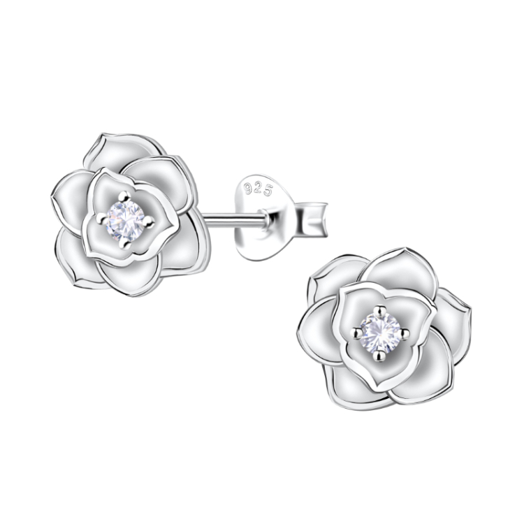 Blumen Ohrringe in Silber