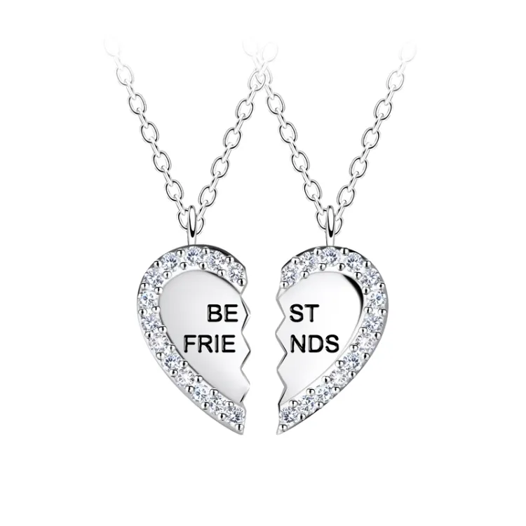 Best friends Herz Set mit 2 Halskette aus Silber - Little Ones