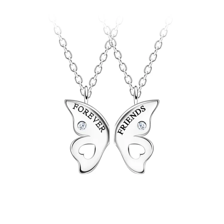 Best friends Schmetterling Set mit 2 Halskette aus Silber - Little Ones