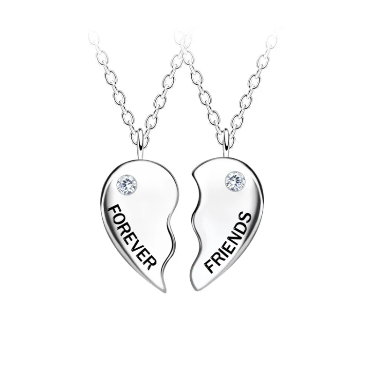 Best friends Herz Set mit 2 Halskette aus Silber - Little Ones