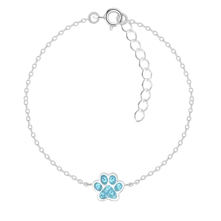 Pfote blauem Kinderarmband aus Silber - Little Ones