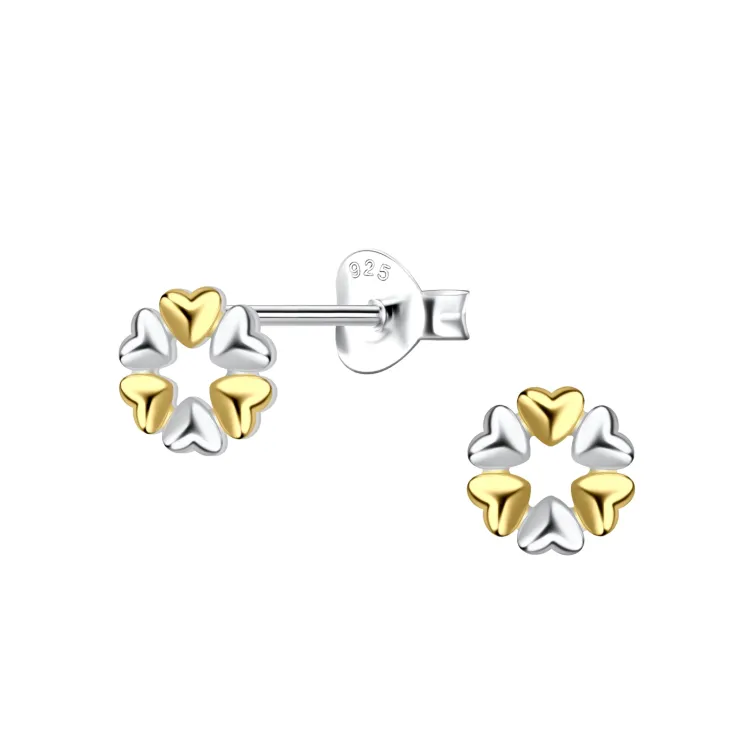 Herz Kinderohrringe in Silber mit vergoldetem Silber - Little Ones