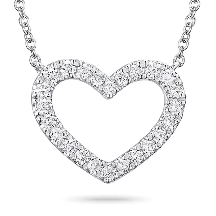 Herz Diamant Halskette in 14 karat Weißgold 0,20 ct