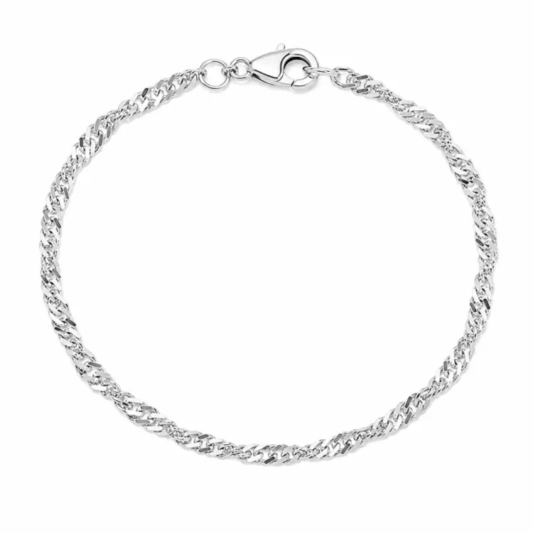 BNH Singapore Armband aus Silber 18,5 cm x 2,3 mm