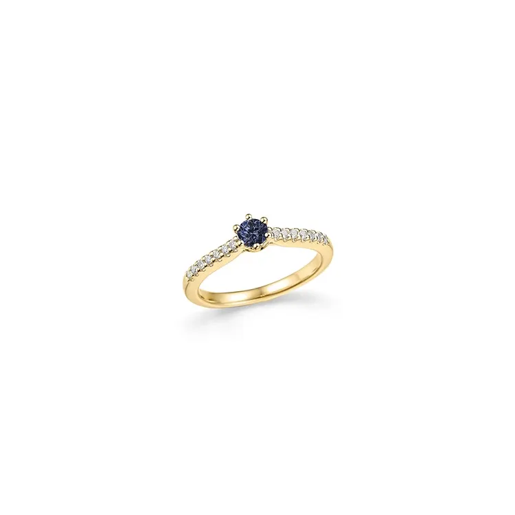 eng blauem Saphir Ring in 14 Karat Gold 0,14 ct