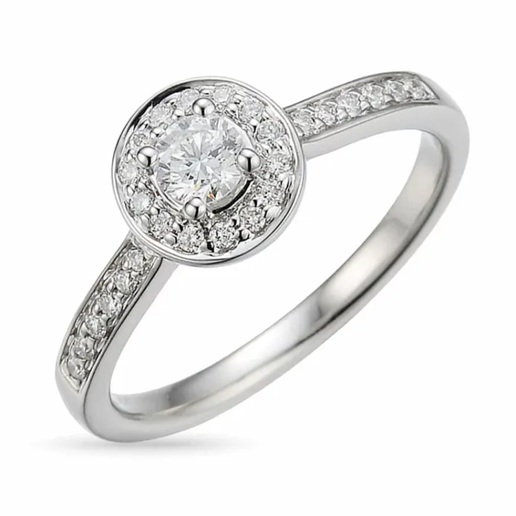 Diamantring in 14 Karat Weißgold 0,34 ct