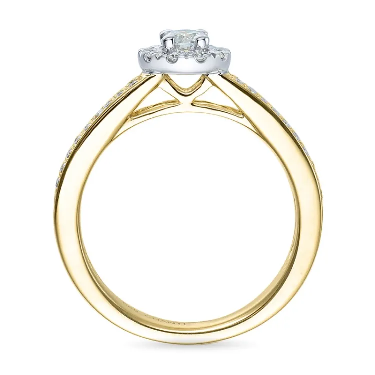 Diamantring in 14 Karat Gold- und Weißgold 0,31 ct 0,20 ct ct