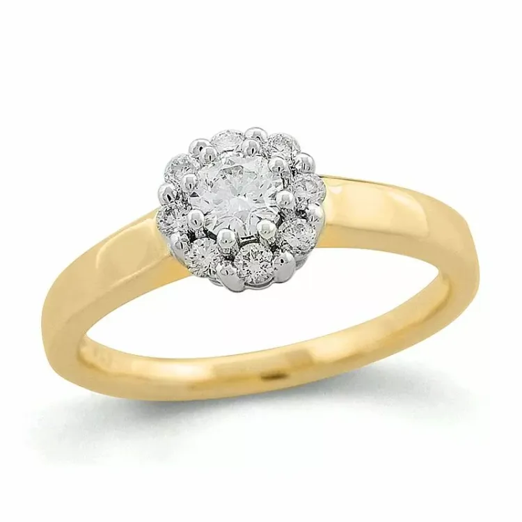 Runder Diamantring in 14 Karat Gold 0,26 ct 0,24 ct
