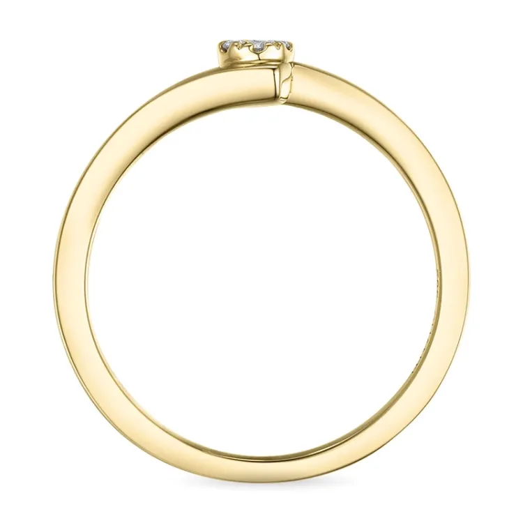 eng abstraktem Diamantring in 14 Karat Gold 0,03 ct