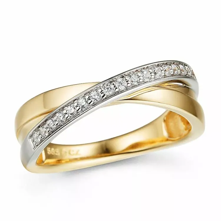 Diamant Ring in 14 Karat Gold- und Weißgold 0,16 ct