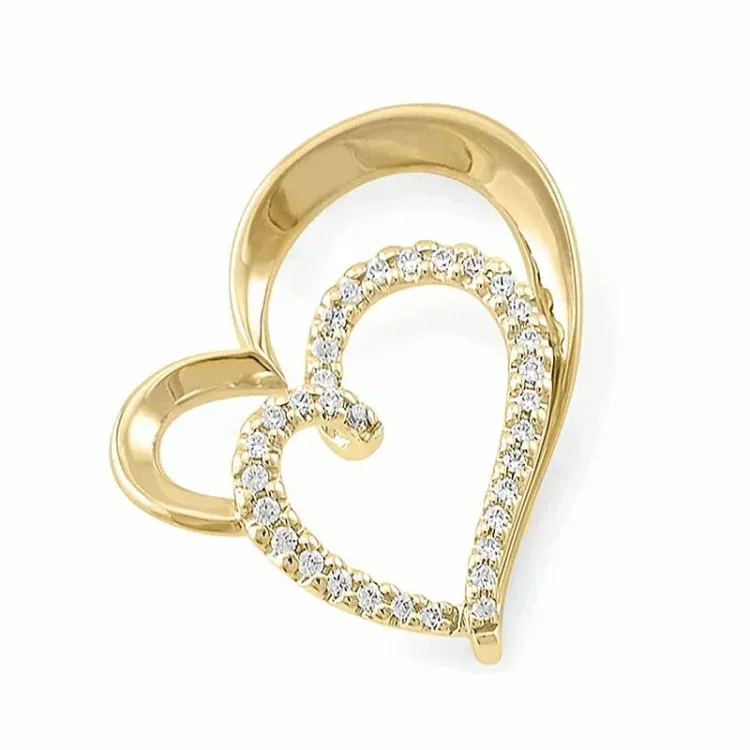 Herz Diamantanhänger in 14 karat Gold- und Weißgold 0,19 ct