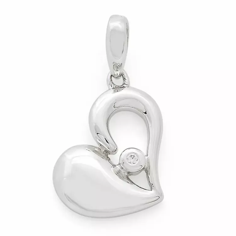Herz Diamantanhänger in 14 karat Weißgold 0,01 ct