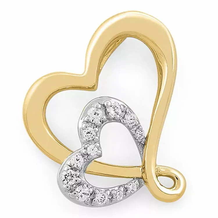 Herz Diamantanhänger in 14 karat Gold- und Weißgold 0,08 ct