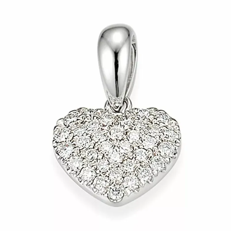 Herz Diamant Anhänger in 14 karat Weißgold 0,25 ct