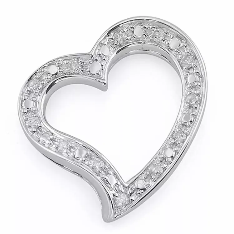 Herz Diamantanhänger in 14 karat Weißgold 0,07 ct