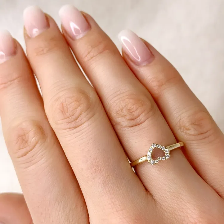 Diamant Herzring in 14 Karat Gold 0,102 ct