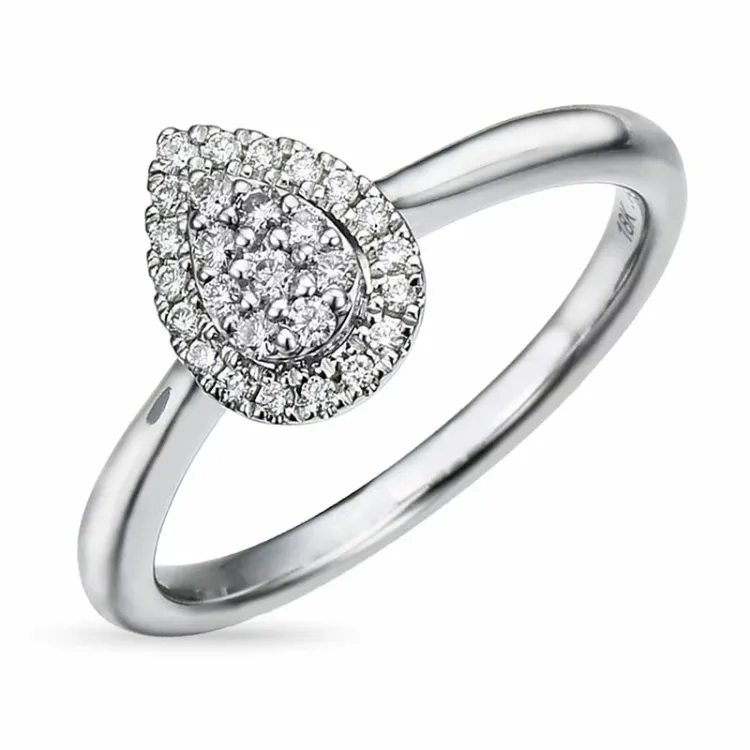 Diamantring in 14 Karat Weißgold 0,18 ct