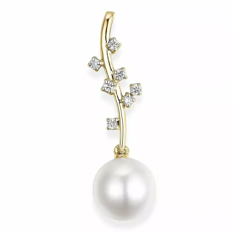 Perle Diamantanhänger in 14 karat Gold 0,09 ct