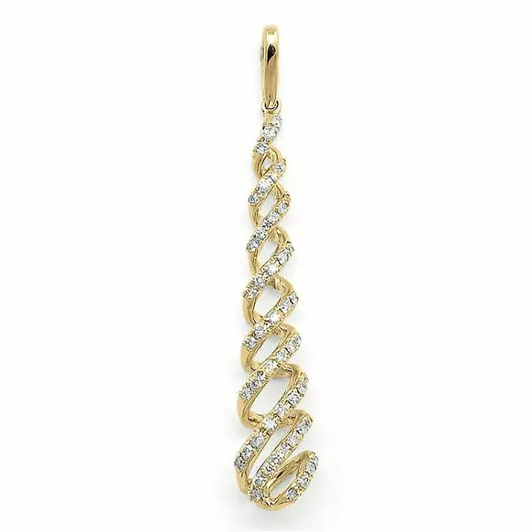 länglicher Diamantanhänger in 14 karat Gold- und Weißgold 0,32 ct