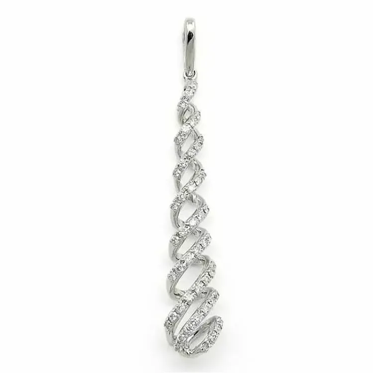 länglicher Diamantanhänger in 14 karat Weißgold 0,32 ct