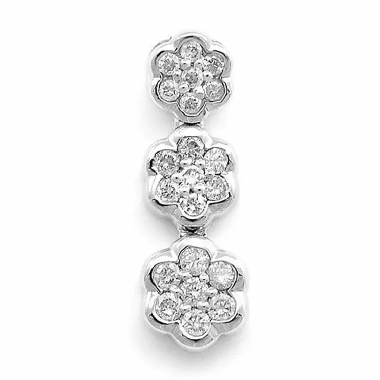 Blumen Diamantanhänger in 14 karat Weißgold 0,15 ct