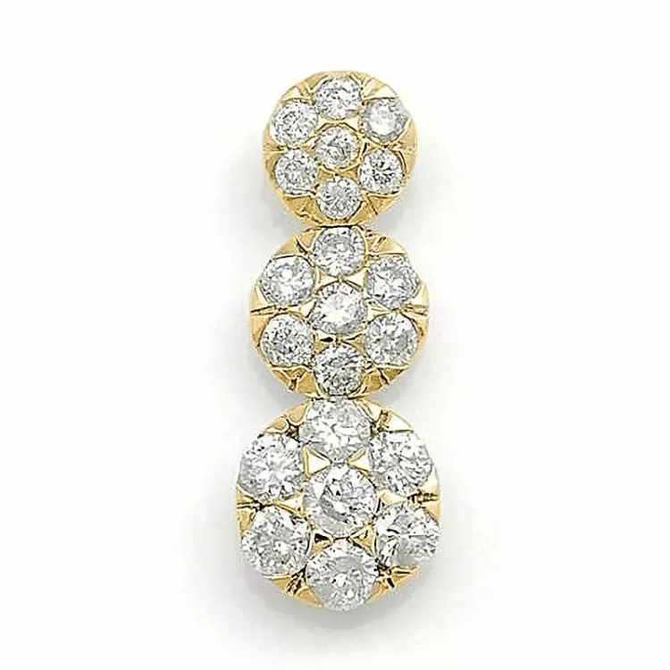 länglicher Diamantanhänger in 14 karat Gold 0,37 ct