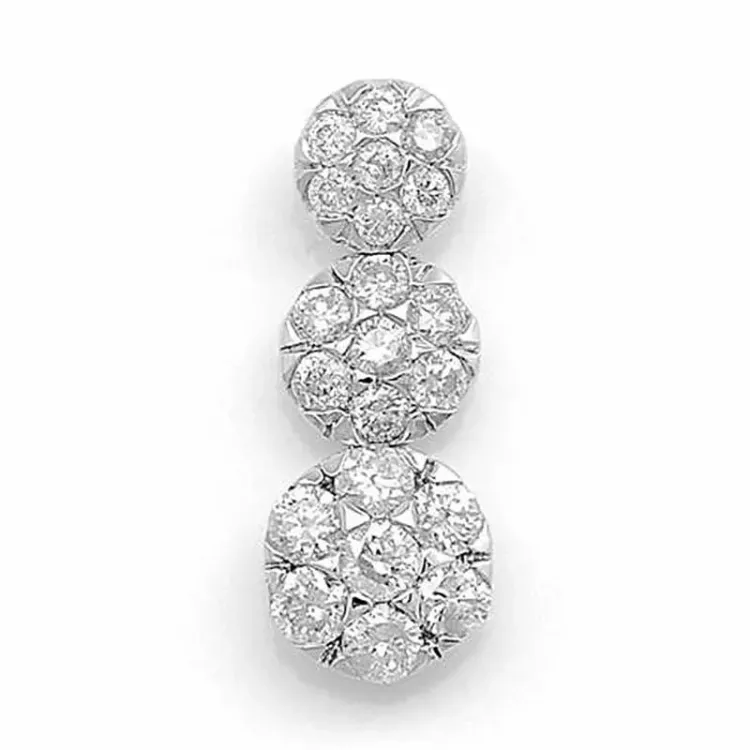 Trendy länglicher Diamantanhänger in 14 karat Weißgold 0,37 ct