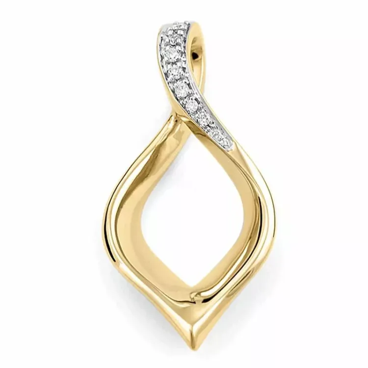 abstraktem Diamantanhänger in 14 karat Gold- und Weißgold 0,03 ct